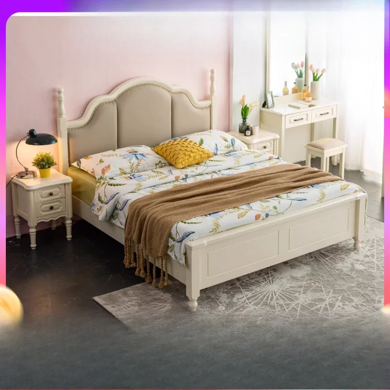 Furniture, cream American style thickened all solid wood double warm bed
Furniture, cream American style thickened all solid wood double warm bed