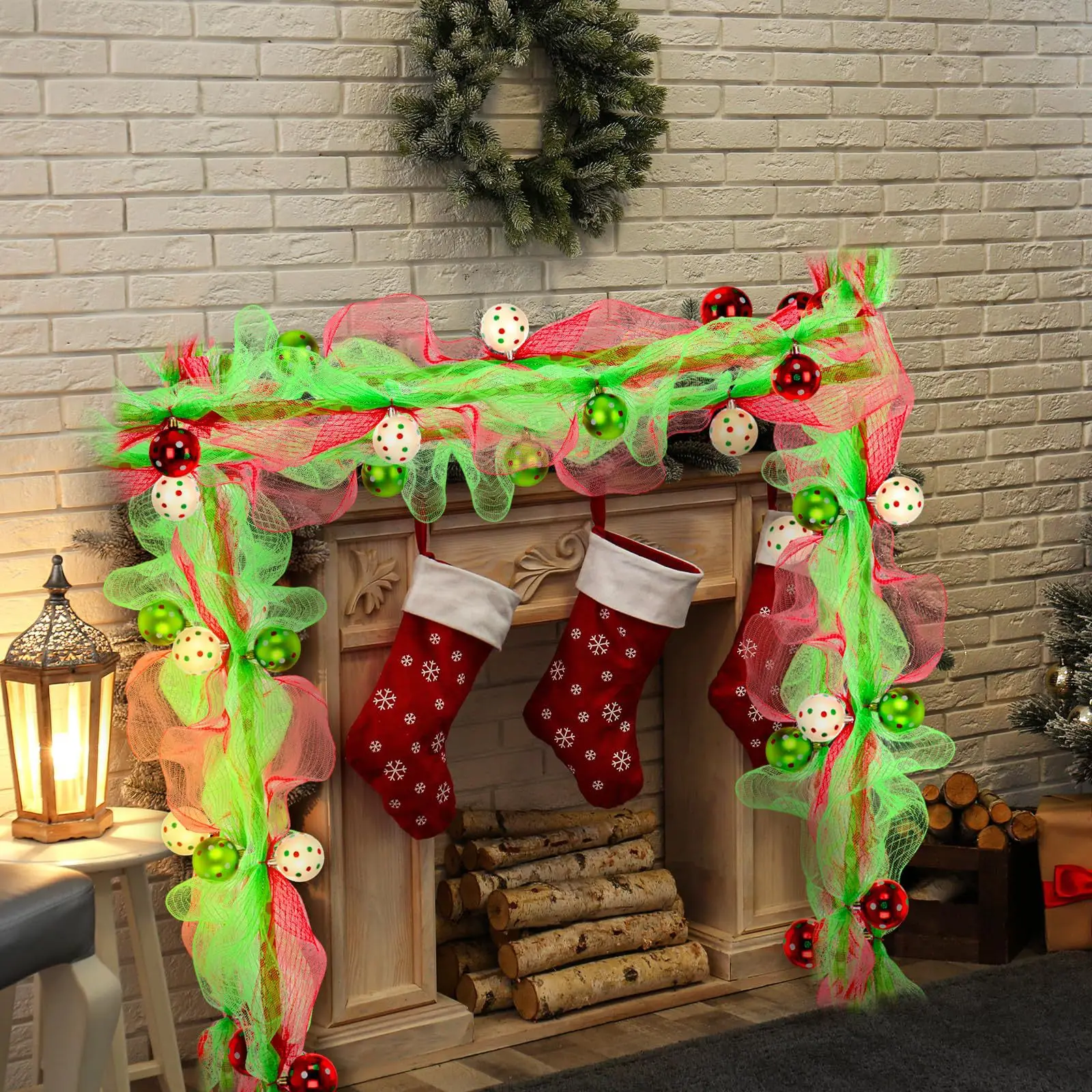 Christmas Garland, Decorative Xmas Garland with Balls for Fireplace Mantle Front Door Porch Table Holiday Party Decor
Christmas Garland, Decorative Xmas Garland with Balls for Fireplace Mantle Front Door Porch Table Holiday Party Decor