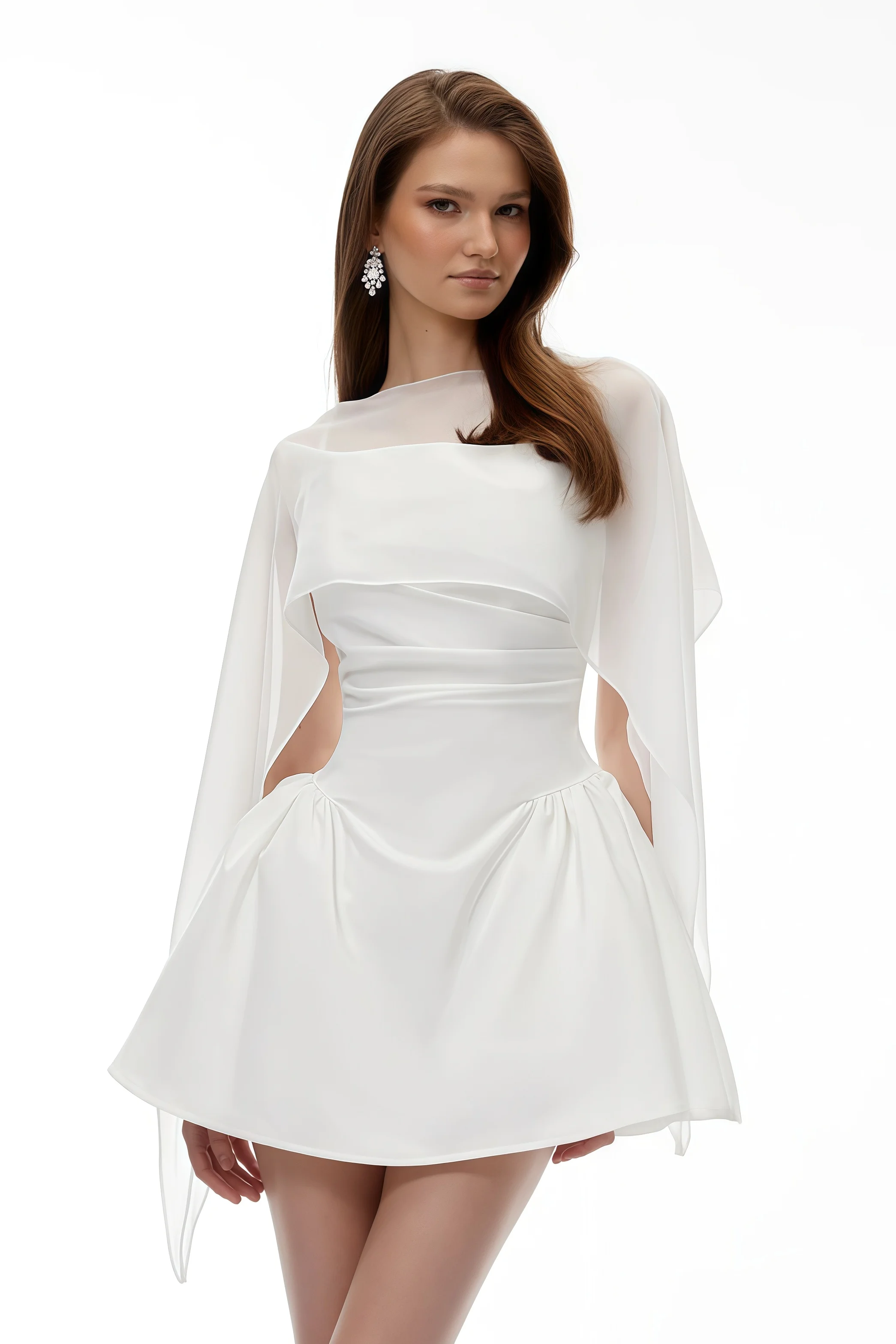 Elegant Gauze Patchwork Shawl Mini Dress Chic Half High Collar A-line Slim Princess Lady date Evening Party Cocktail Dresses
Elegant Gauze Patchwork Shawl Mini Dress Chic Half High Collar A-line Slim Princess Lady date Evening Party Cocktail Dresses