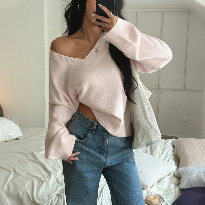 Y2K Spice Girl Wind V-neck Solid Color Long-sleeved Sweater 2025 Autumn and Winter Women's Sweater
Y2K Spice Girl Wind V-neck Solid Color Long-sleeved Sweater 2025 Autumn and Winter Women's Sweater