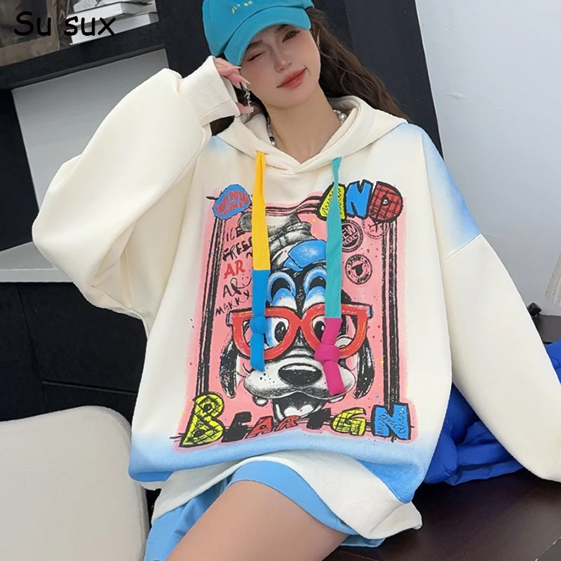2025 Spring Autumn Cartoon Print Hooded Sweatershirt Women Oversized Tops Y2k Clothes Bust 142cm Casual Loose Sportshirts Street
2025 Spring Autumn Cartoon Print Hooded Sweatershirt Women Oversized Tops Y2k Clothes Bust 142cm Casual Loose Sportshirts Street