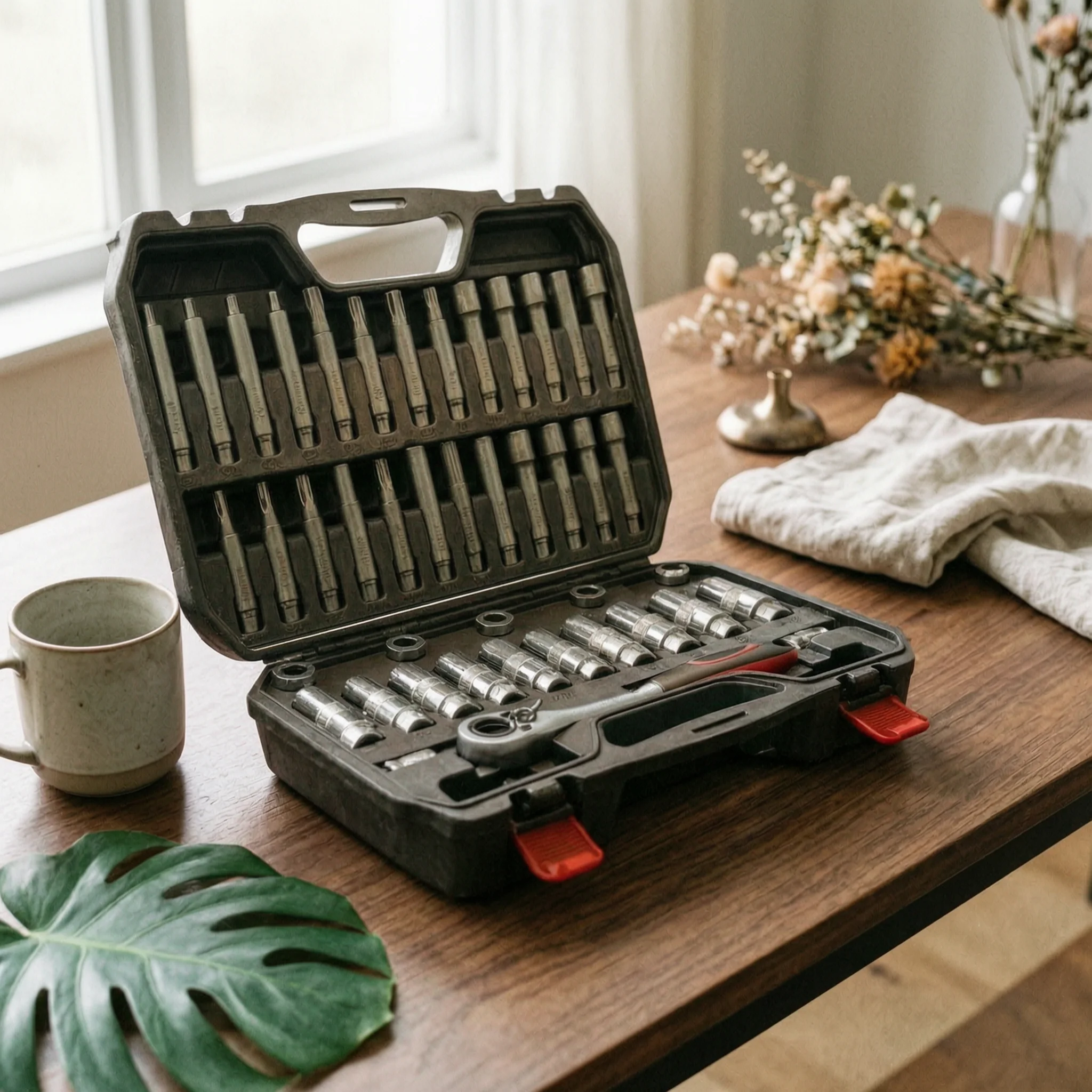 Reversible Ratchet Wrench Set Kit Completo Pass-through Car Tool for Engine Chassis Strut Repairs
Reversible Ratchet Wrench Set Kit Completo Pass-through Car Tool for Engine Chassis Strut Repairs