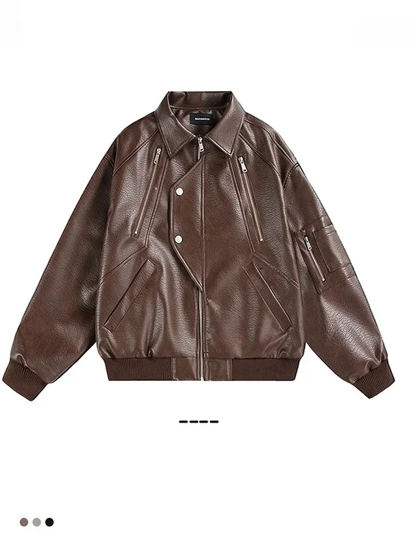 Cool ort PU Leather Jaet Men's Faionable Motorcycle Streetwear Pilot Sle Spring Autumn Riding Outfit CleanFit Youth
Cool ort PU Leather Jaet Men's Faionable Motorcycle Streetwear Pilot Sle Spring Autumn Riding Outfit CleanFit Youth