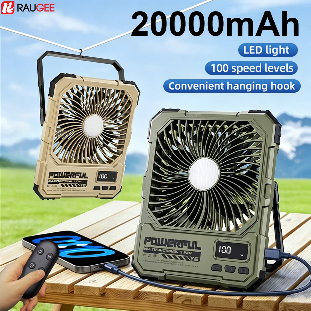 Camping Fan 20000mAh USB Rechargeable Wireless Tent Ceiling Fan Portable Hanging Camping Fan with Night Light and Remote Control
Camping Fan 20000mAh USB Rechargeable Wireless Tent Ceiling Fan Portable Hanging Camping Fan with Night Light and Remote Control