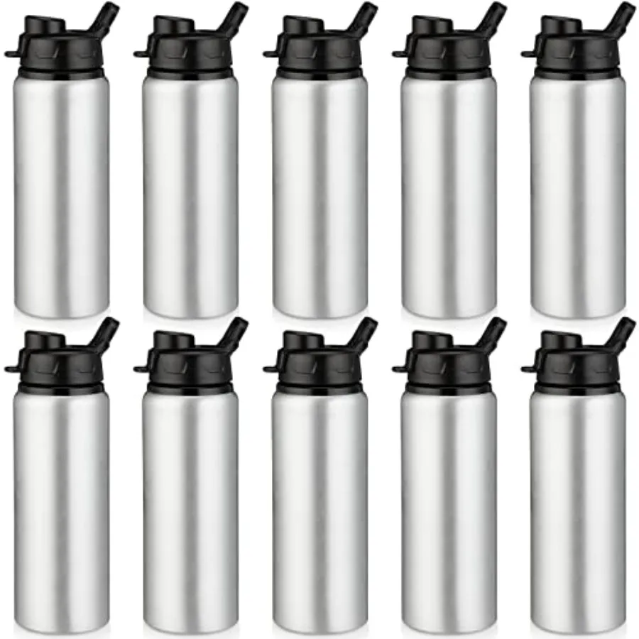 10 Pcs Aluminum Metal Water Bottles Bulk 24 oz Lightweight Leak Proof Sports Water Bottle with Snap Lid Reusable Bottle for Tra
10 Pcs Aluminum Metal Water Bottles Bulk 24 oz Lightweight Leak Proof Sports Water Bottle with Snap Lid Reusable Bottle for Tra
