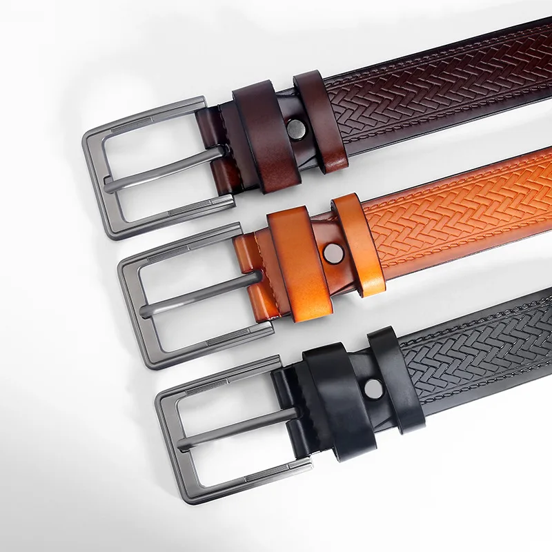 Corrugated design soft leather belts for men pin buckle belt luxury fashion business wedding strap on stylish youth waistband
Corrugated design soft leather belts for men pin buckle belt luxury fashion business wedding strap on stylish youth waistband