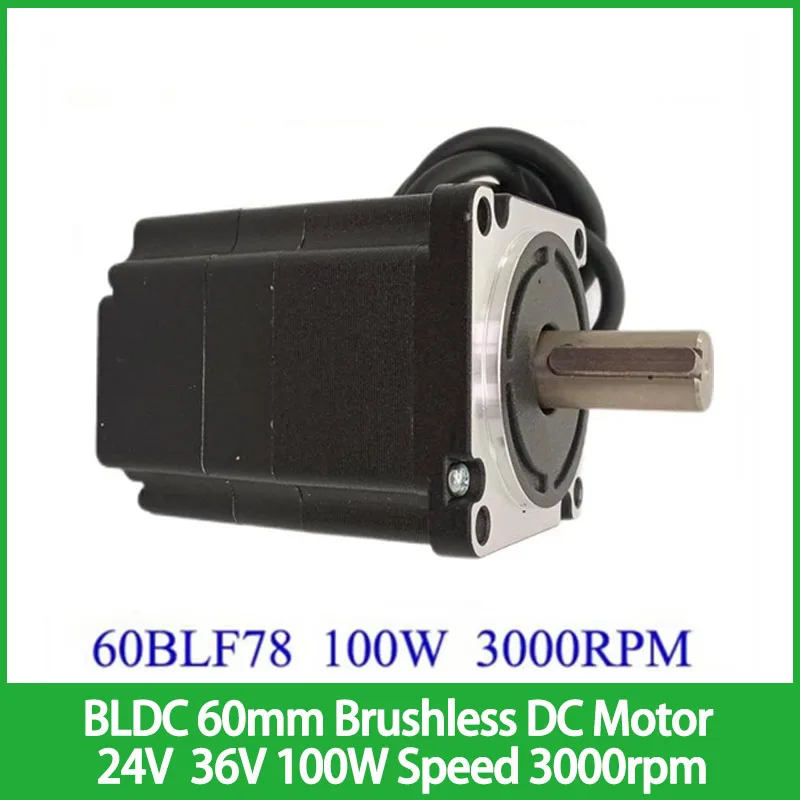 BLDC 60mm Brushless DC Motor 24V 48V 100W Speed 3000rpm Small size Low noise
BLDC 60mm Brushless DC Motor 24V 48V 100W Speed 3000rpm Small size Low noise