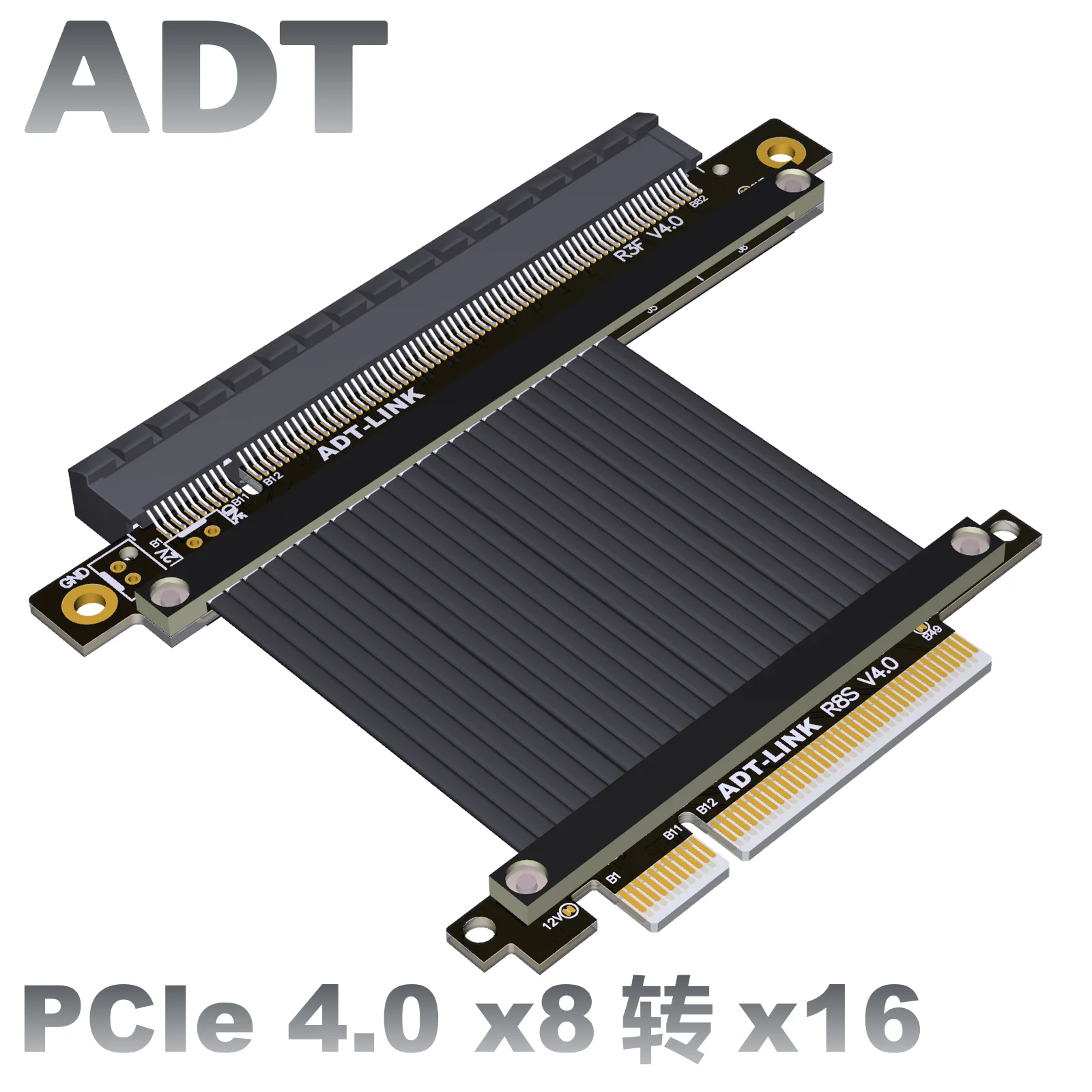 The ADT graphics card extension cable PCIE 4.0 x8 to x16 is compatible with GTX3080ti, RX5700xt, and R83SF 4.0
The ADT graphics card extension cable PCIE 4.0 x8 to x16 is compatible with GTX3080ti, RX5700xt, and R83SF 4.0