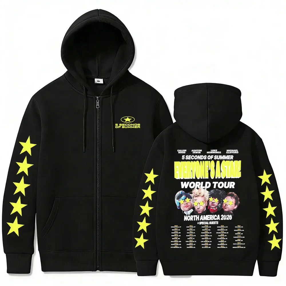 Punk Rock Band 5 Seconds of Summer Everyone's A Star World Tour 2026 Zipper Hoodies Men Fashion Casual Oversized Zip Up Jacket
Punk Rock Band 5 Seconds of Summer Everyone's A Star World Tour 2026 Zipper Hoodies Men Fashion Casual Oversized Zip Up Jacket