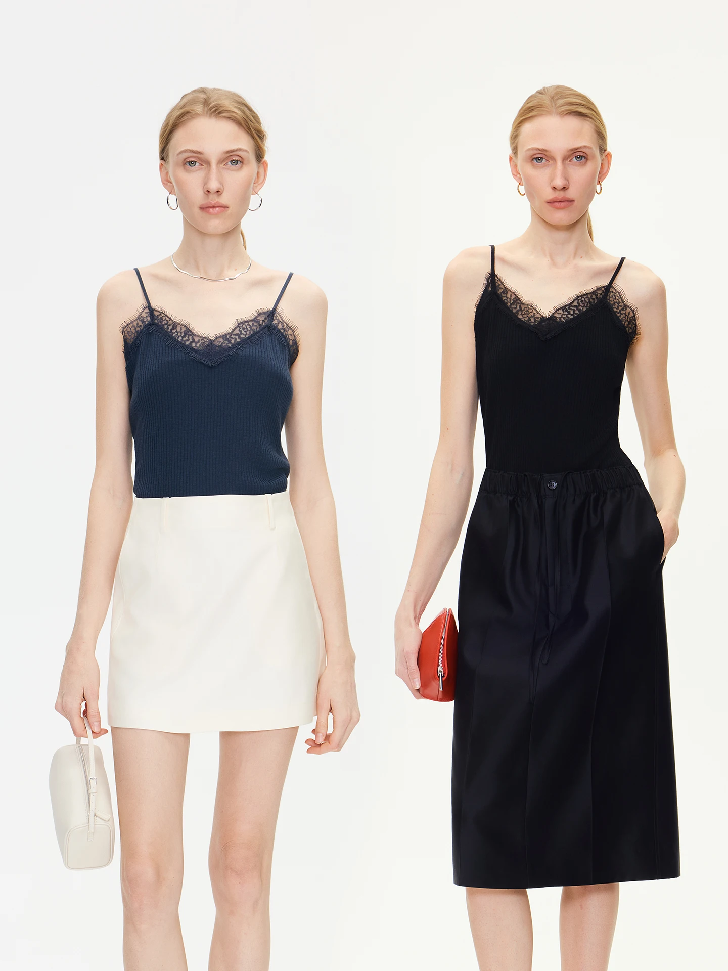 Biella Wool Blend Knitted Lace Trim Slim Fit Waable oulder Strap Women's Vest River Faion Spring Season
Biella Wool Blend Knitted Lace Trim Slim Fit Waable oulder Strap Women's Vest River Faion Spring Season