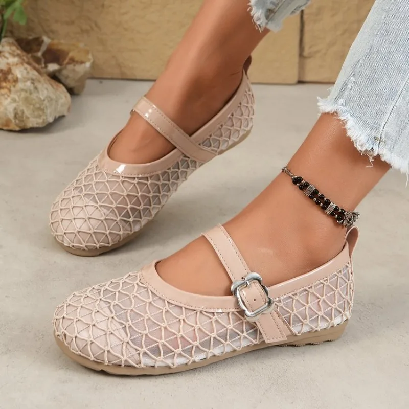 Women's Hollow Breathable Flats 2026 Spring and Summer New Flat Soft Sole Mesh Woven Fishnet Sandals
Women's Hollow Breathable Flats 2026 Spring and Summer New Flat Soft Sole Mesh Woven Fishnet Sandals