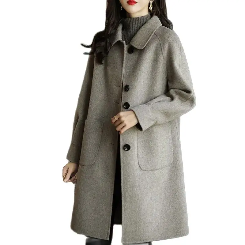 Women Woolen Coat 2023 New Autumn Winter Windbreakers Slim Fit Temperament Medium Long Female Outerwear Woolen Ladies Jacket
Women Woolen Coat 2023 New Autumn Winter Windbreakers Slim Fit Temperament Medium Long Female Outerwear Woolen Ladies Jacket