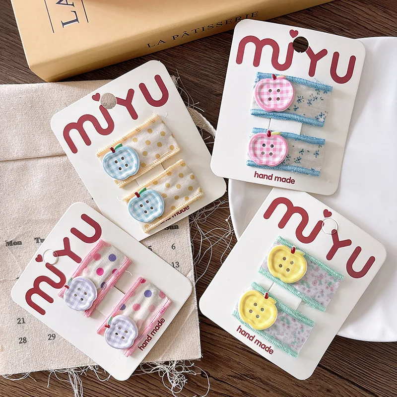 2pcs Polka Dot Girls Hair Clips Floral Fabric Bangs Side Bb Clip Plaid Apple Children's Hairpins Kids Headwear Hair Accessories
2pcs Polka Dot Girls Hair Clips Floral Fabric Bangs Side Bb Clip Plaid Apple Children's Hairpins Kids Headwear Hair Accessories