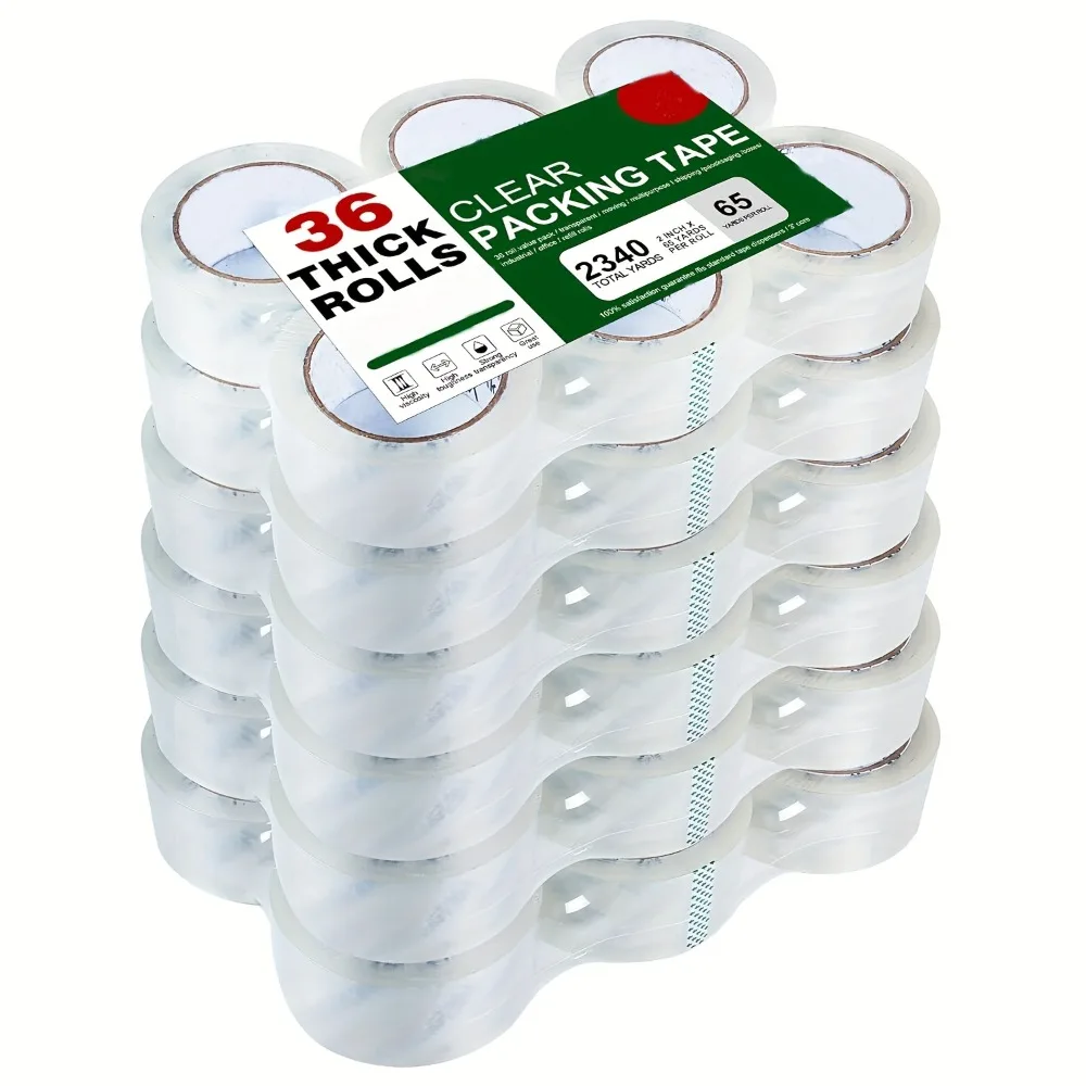 Clear Packing Tape, 36 Rolls Heavy Duty Packaging Tape for Shipping Packaging Moving Sealing, Thicker Clear Packing Tape
Clear Packing Tape, 36 Rolls Heavy Duty Packaging Tape for Shipping Packaging Moving Sealing, Thicker Clear Packing Tape