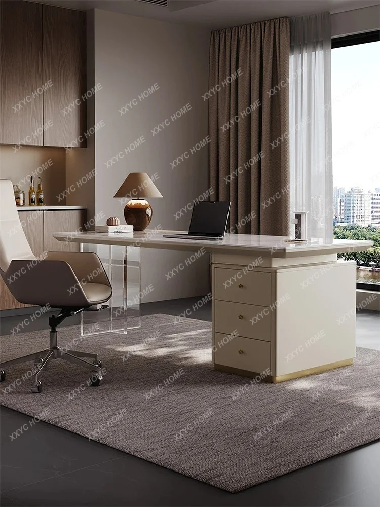 Living room office Modern simple acrylic suspended light luxury rock slab desk
Living room office Modern simple acrylic suspended light luxury rock slab desk