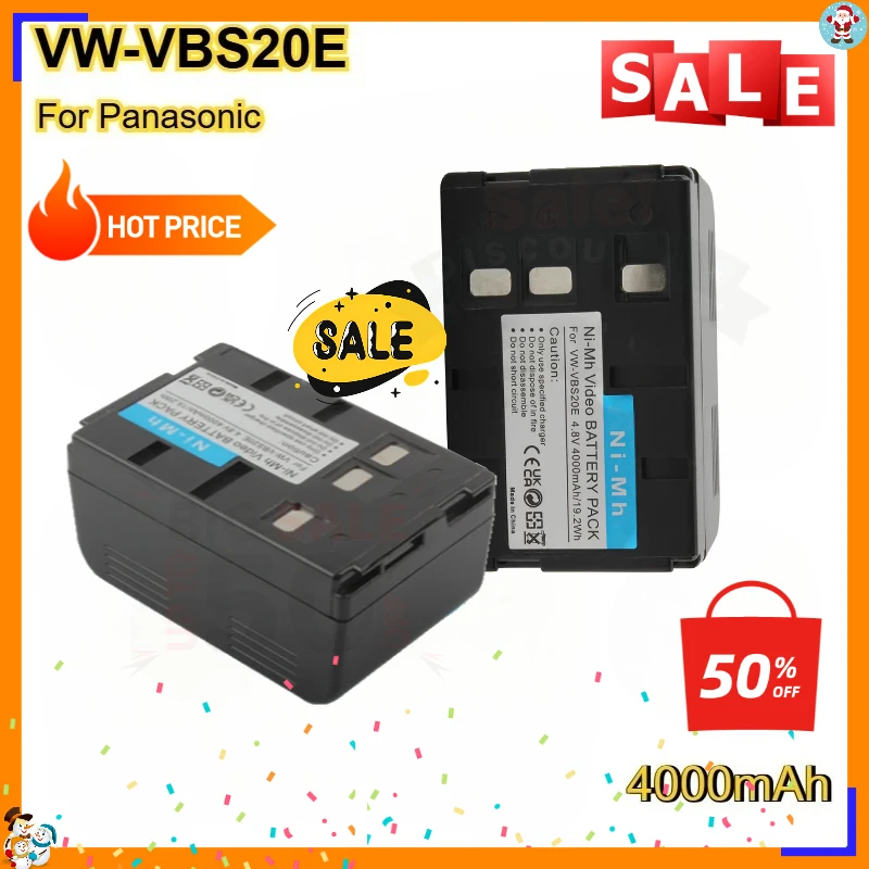 4000mAh 19.2Wh Ni-MH Rechargeable Battery for Panasonic HHR-V212 P-V212 VW-VBS10E VW-VBS20E VSB0200 P-V211 NV-VX10 RX11EG R500EN
4000mAh 19.2Wh Ni-MH Rechargeable Battery for Panasonic HHR-V212 P-V212 VW-VBS10E VW-VBS20E VSB0200 P-V211 NV-VX10 RX11EG R500EN