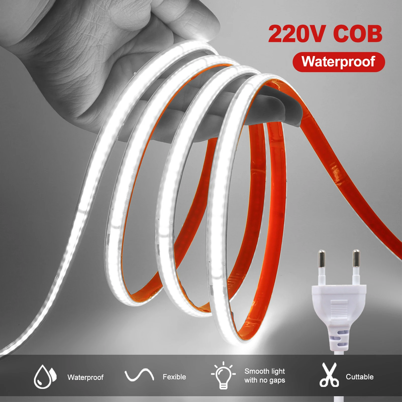 AC 220V COB Strip 10CM можно разрезать 240 светодиодов/м 3000K 4000K 6000K IP65 Водонепроницаемая лента для домашнего декора Гибкая лента для веревки Светодиодный светильник
AC 220V COB Strip 10CM можно разрезать 240 светодиодов/м 3000K 4000K 6000K IP65 Водонепроницаемая лента для домашнего декора Гибкая лента для веревки Светодиодный светильник
