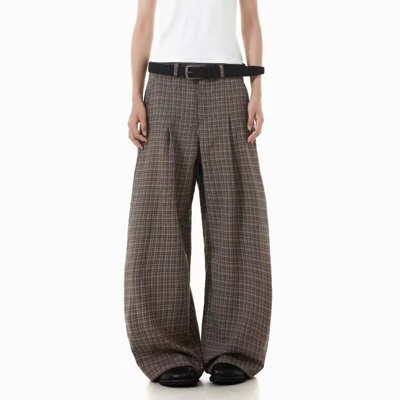 KIDWHXR Man Trousers Vintage Plaid Pleated Comfortable Men Suit Pant Loose Straight Mid Waist Versatile Male Full Length Pant
KIDWHXR Man Trousers Vintage Plaid Pleated Comfortable Men Suit Pant Loose Straight Mid Waist Versatile Male Full Length Pant