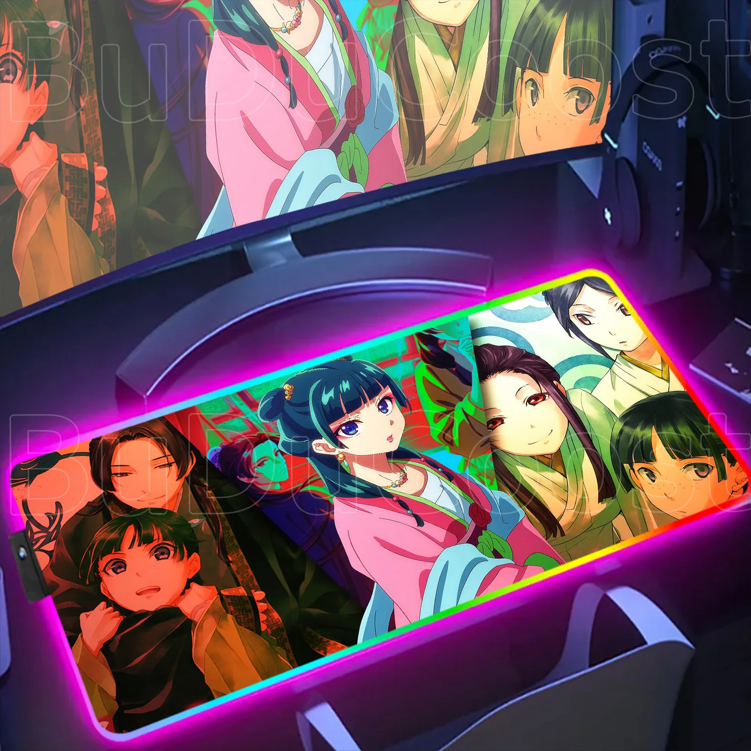 RGB Gamer Backlight Mousepad Apothecary Diaries Kawaii Anime Girl Office Table Pad XXL Non-slip Carpet Glowing Keyboard Mausepad
RGB Gamer Backlight Mousepad Apothecary Diaries Kawaii Anime Girl Office Table Pad XXL Non-slip Carpet Glowing Keyboard Mausepad
