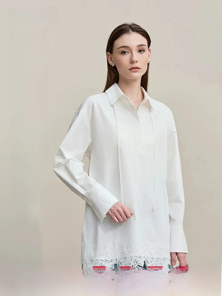 Ele White Lace irt Women's Loose Top with Tie Collar Commute Sle Spring New Arrival by i Faion Cotton 00%
Ele White Lace irt Women's Loose Top with Tie Collar Commute Sle Spring New Arrival by i Faion Cotton 00%