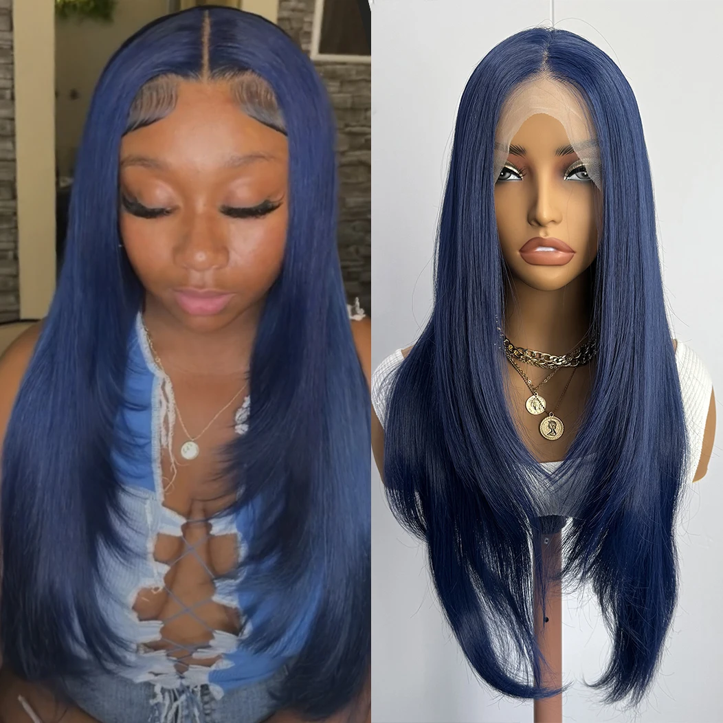 AIMEYA Dark Blue Layered Cut Wig 13x4 Lace Front Wig Long Wave Synthetic Hair Glueless Daily Use Cosplay Women's Wig Natural
AIMEYA Dark Blue Layered Cut Wig 13x4 Lace Front Wig Long Wave Synthetic Hair Glueless Daily Use Cosplay Women's Wig Natural
