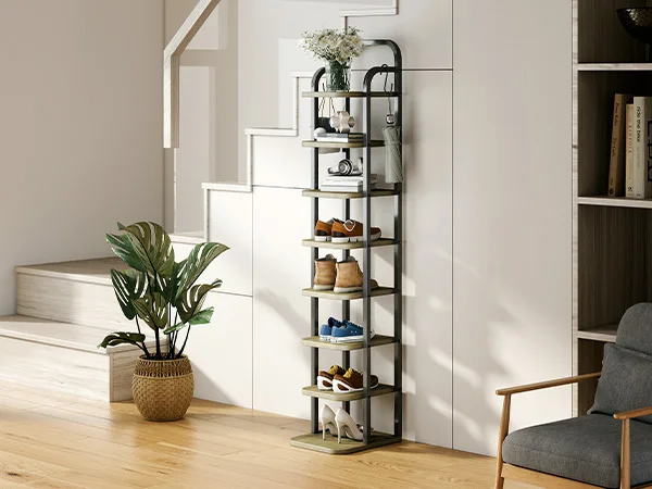 Вертикальная обувница на 8 ярусов, узкая, с 2 крючками, для угловых и небольших помещений, прихожей
Вертикальная обувница на 8 ярусов, узкая, с 2 крючками, для угловых и небольших помещений, прихожей