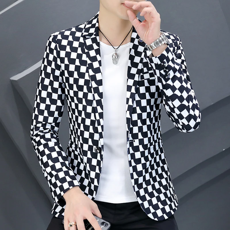 Slim Fit Plaid Suit for Men Spring Autumn New Korean Sle Haome Single Piece Upper Apparel Casual Stand Version
Slim Fit Plaid Suit for Men Spring Autumn New Korean Sle Haome Single Piece Upper Apparel Casual Stand Version
