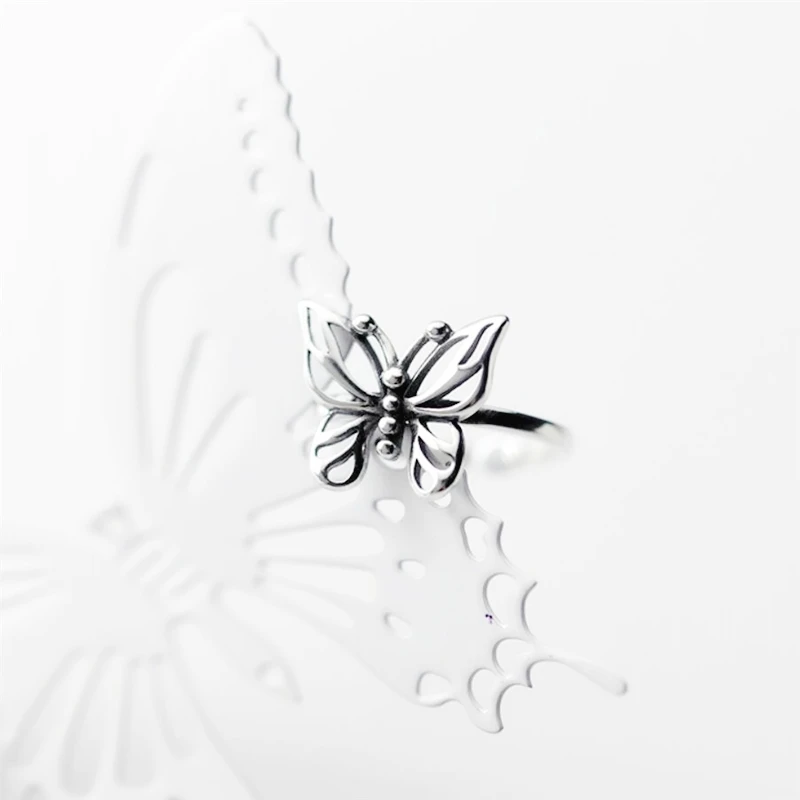Retro Hollow Butterfly Creative 925 Sterling Silver Female Resizable Opening Rings RI604
Retro Hollow Butterfly Creative 925 Sterling Silver Female Resizable Opening Rings RI604