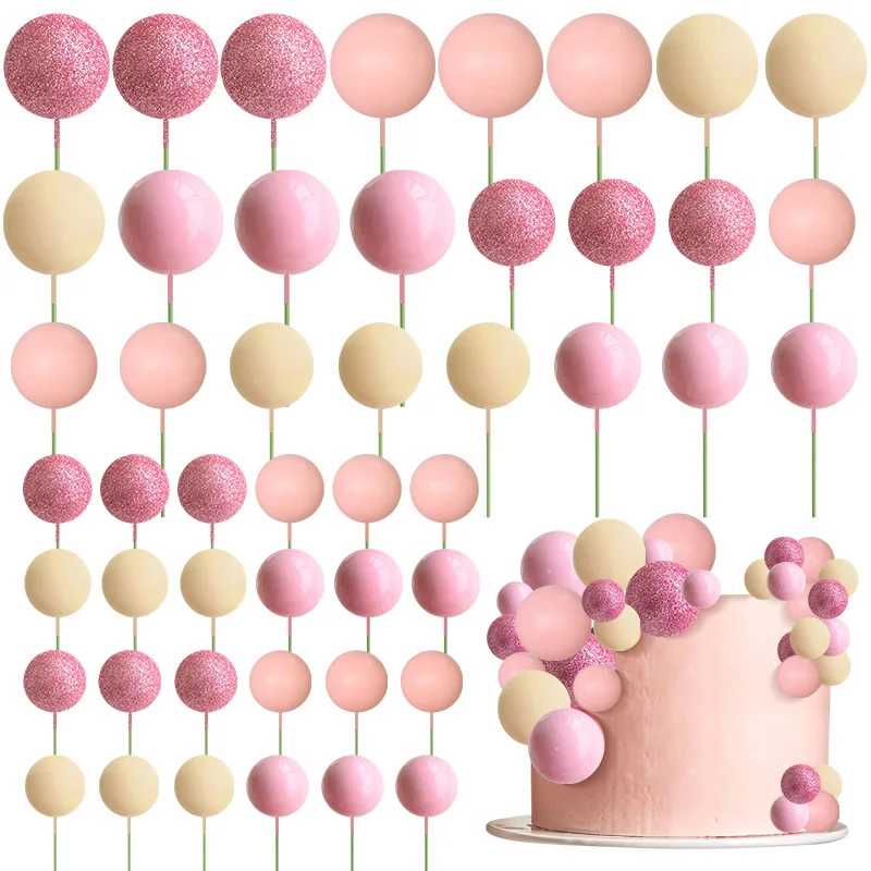 48PCS Pink Balls Cake Topper Kids Girls Birthday Party Decoration Cupcake Insert Foam Balloons Wedding Baby Shower Cake Decor
48PCS Pink Balls Cake Topper Kids Girls Birthday Party Decoration Cupcake Insert Foam Balloons Wedding Baby Shower Cake Decor