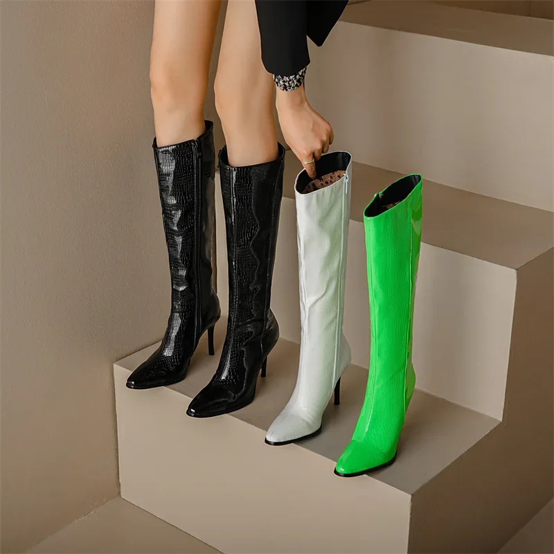 YMECHIC 2025 Sexy Slim Knee High Long Boots Stilettos High Heels Stone Pattern Pointed Toe Nightclub Shoes for Women large size
YMECHIC 2025 Sexy Slim Knee High Long Boots Stilettos High Heels Stone Pattern Pointed Toe Nightclub Shoes for Women large size