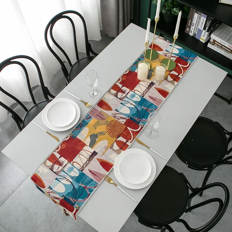 Bohemian Colorful Jacquard Tassel Table Runner Fashion Simple Dining Coffee Table Farmhouse Style Table Cloth Decoration Navidad
Bohemian Colorful Jacquard Tassel Table Runner Fashion Simple Dining Coffee Table Farmhouse Style Table Cloth Decoration Navidad