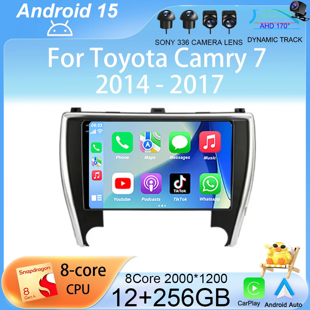 Android 15 10.1'' For Toyota Camry 7 2014 - 2017 QLED Screen DSP Aar GPS Navigation car stereo Radio Player GPS Multimedia video
Android 15 10.1'' For Toyota Camry 7 2014 - 2017 QLED Screen DSP Aar GPS Navigation car stereo Radio Player GPS Multimedia video