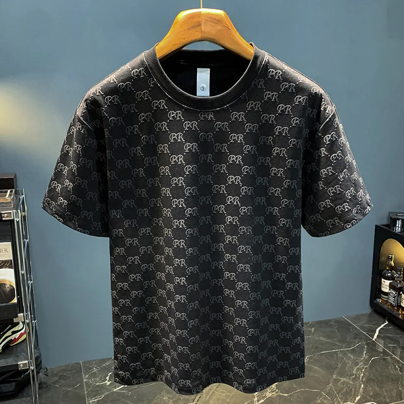 High-end luxury T-shirt Men's Summer Thin round Neck Printed Short Sleeve Slim Fit Versatile Fashion Street Trend Casual Top
High-end luxury T-shirt Men's Summer Thin round Neck Printed Short Sleeve Slim Fit Versatile Fashion Street Trend Casual Top