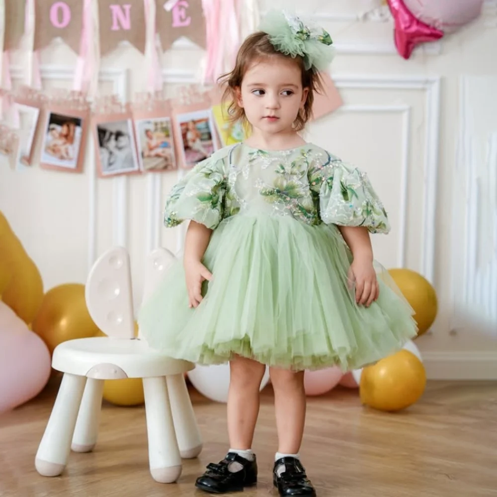 Lovely Green Grapes Flower Girl Dress For Wedding Lace Appliques A-Line Knee Length Tulle Dresses First Communion Birthday Gowns
Lovely Green Grapes Flower Girl Dress For Wedding Lace Appliques A-Line Knee Length Tulle Dresses First Communion Birthday Gowns