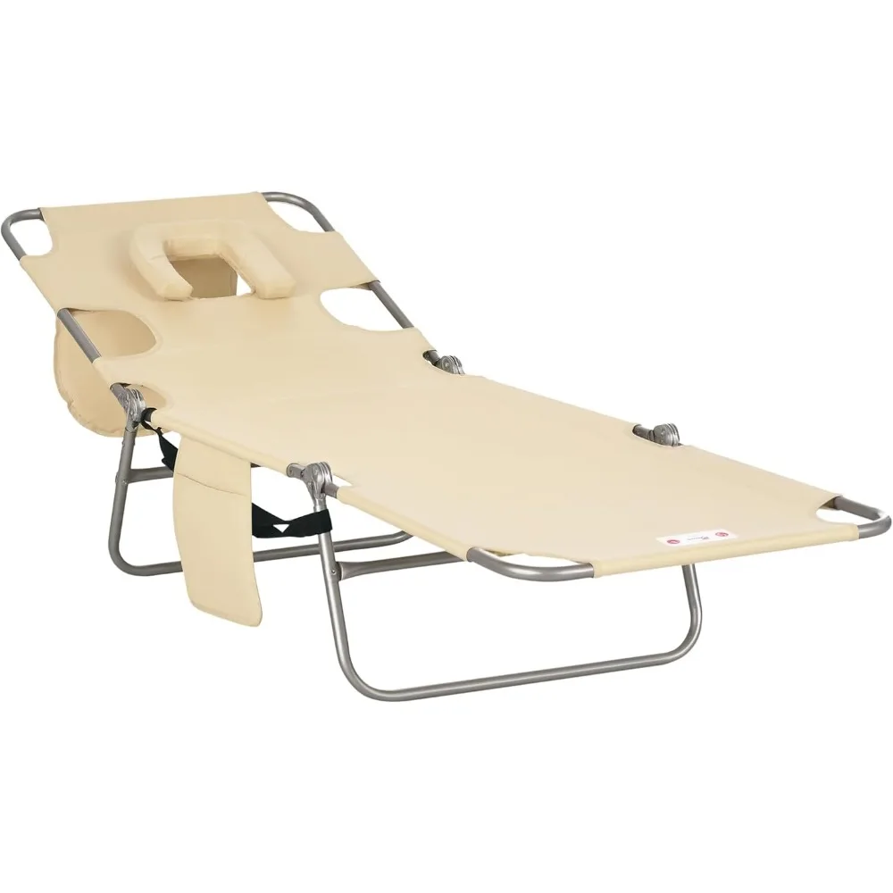 Складное шезлонг с отверстием для лица, 5-уровневый регулируемый шезлонг для патио, сада, пляжа, бассейна — бежевый
Складное шезлонг с отверстием для лица, 5-уровневый регулируемый шезлонг для патио, сада, пляжа, бассейна — бежевый