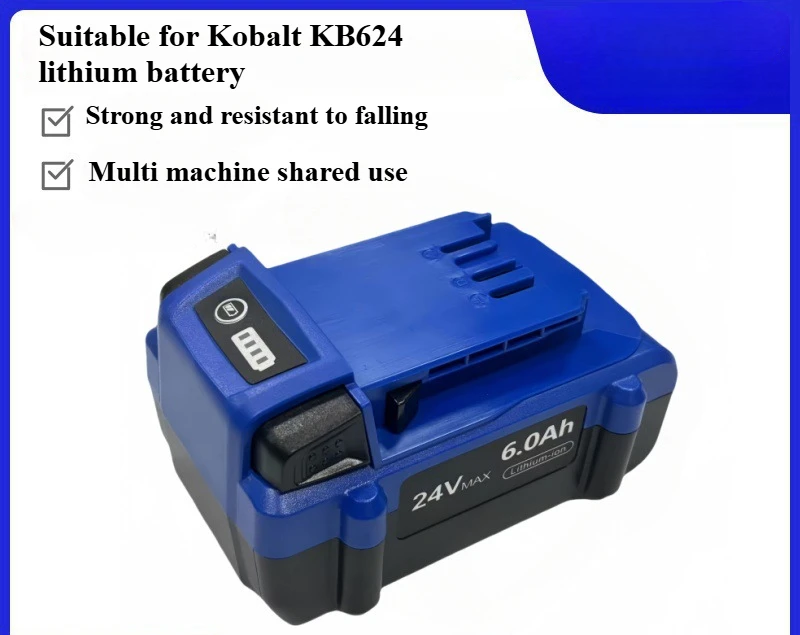 Hot Selling Replacement Kobalt24V KB624 Electric Tool Lithium Battery Accessories Suitable for Weed Killers and Handheld Drills
Hot Selling Replacement Kobalt24V KB624 Electric Tool Lithium Battery Accessories Suitable for Weed Killers and Handheld Drills