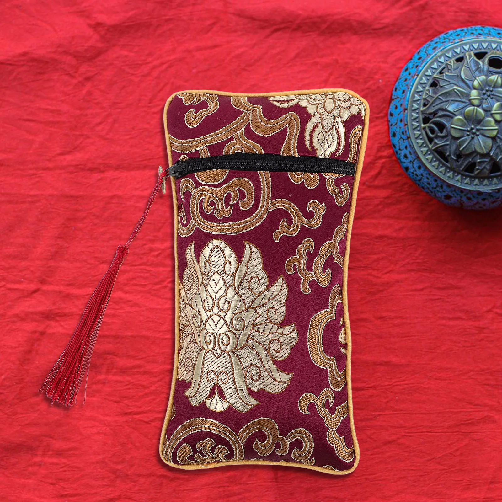 Rectangle Scriptures Bag Fabric Brocade Pouch For Buddhist Jewelry Book Pen Storage Vintage Organizer Small Pouch Case
Rectangle Scriptures Bag Fabric Brocade Pouch For Buddhist Jewelry Book Pen Storage Vintage Organizer Small Pouch Case