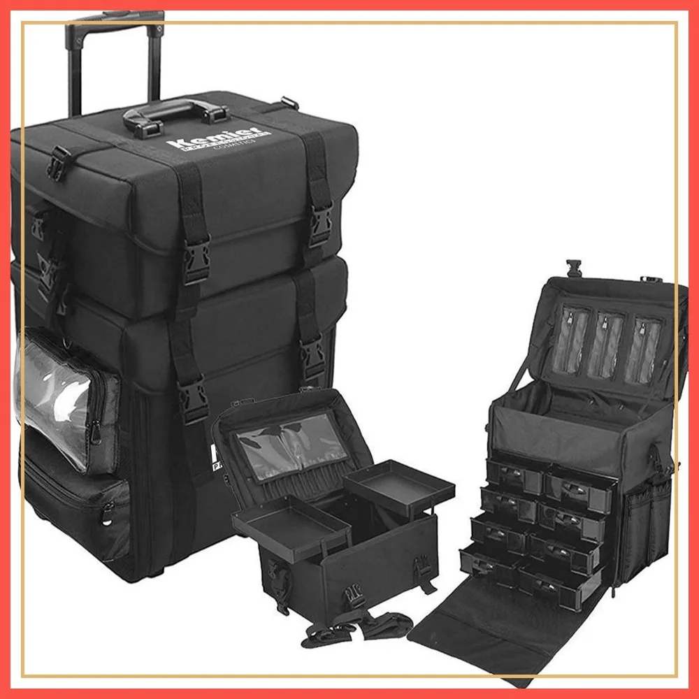 Professional Rolling Makeup Train Case with Omni-Directional Wheels, 2-in-1 Studio Organizer, Removable Soft Sided
Professional Rolling Makeup Train Case with Omni-Directional Wheels, 2-in-1 Studio Organizer, Removable Soft Sided