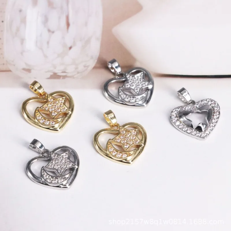 10 Pieces Gold Plated Zircon Inlaid Heart Shaped Pendant DIY Handmade Fashion Jewelry Discovery Necklace Bracelet Accessories
10 Pieces Gold Plated Zircon Inlaid Heart Shaped Pendant DIY Handmade Fashion Jewelry Discovery Necklace Bracelet Accessories