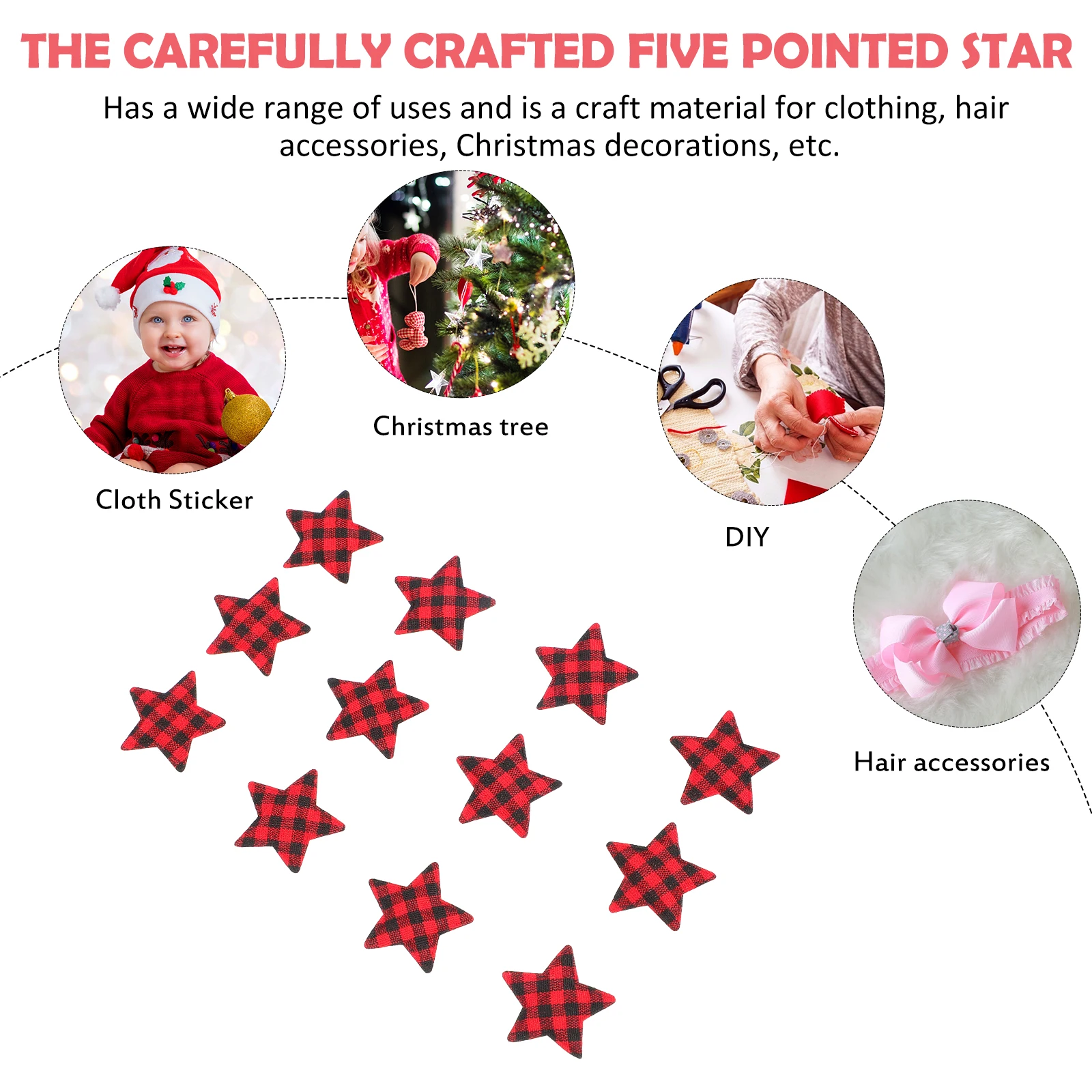 100 Pcs Pentagram Accessories Star Cloth Decoration Hanging Decorations Accessory Ornaments Desktop Five-pointed Handmade
100 Pcs Pentagram Accessories Star Cloth Decoration Hanging Decorations Accessory Ornaments Desktop Five-pointed Handmade