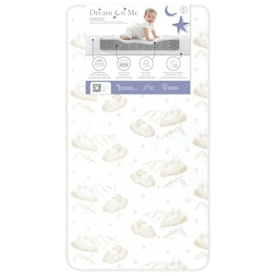 Twilight 5" 2-in-1 Breathable Spring Coil Crib and Toddler Mattress Firm Infant Side and Plush Toddler Side, Reversible Design,
Twilight 5" 2-in-1 Breathable Spring Coil Crib and Toddler Mattress Firm Infant Side and Plush Toddler Side, Reversible Design,