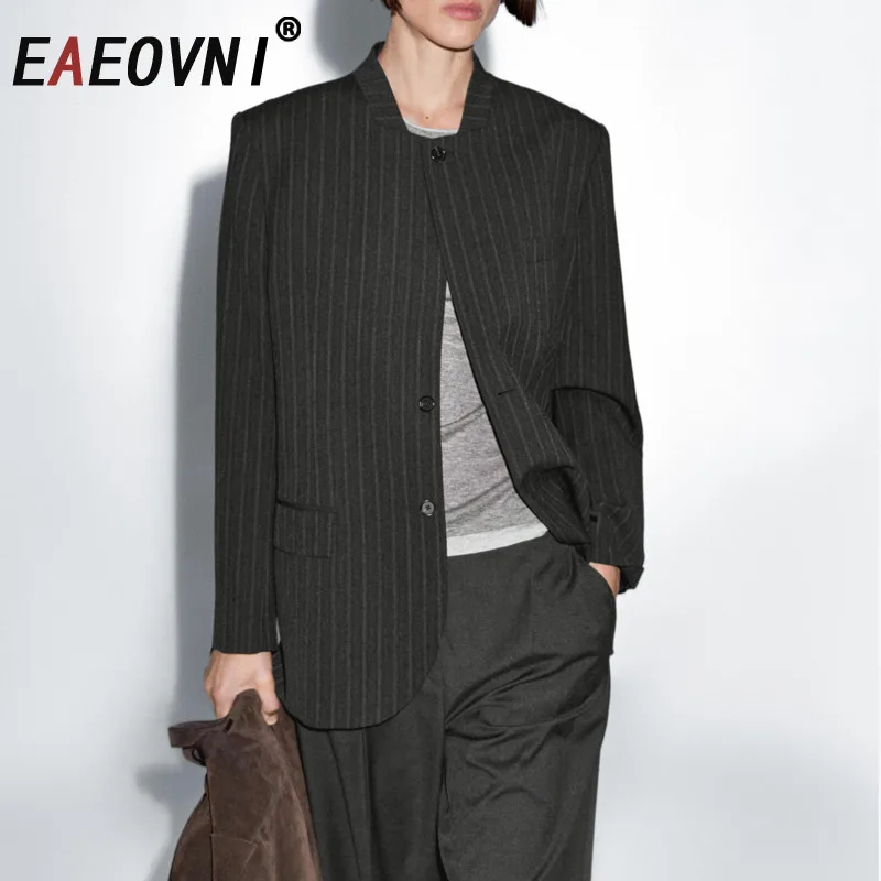 EAEOVNI 2026 Fashion New Suit Women Striped Long Sleeve Office Lady Stand Collar Jacket Coat Elegant Spring New Clothing
EAEOVNI 2026 Fashion New Suit Women Striped Long Sleeve Office Lady Stand Collar Jacket Coat Elegant Spring New Clothing