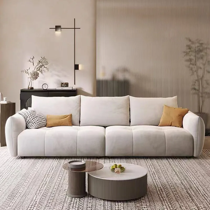 Fabric sofa Italian minimalist Nordic living room small apartment three people straight row cream wind
Fabric sofa Italian minimalist Nordic living room small apartment three people straight row cream wind