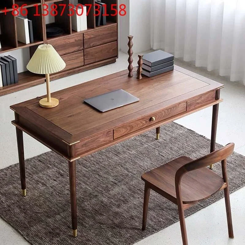 Black walnut desk solid wood home computer desk North American cherry wood study table with drawers
Black walnut desk solid wood home computer desk North American cherry wood study table with drawers