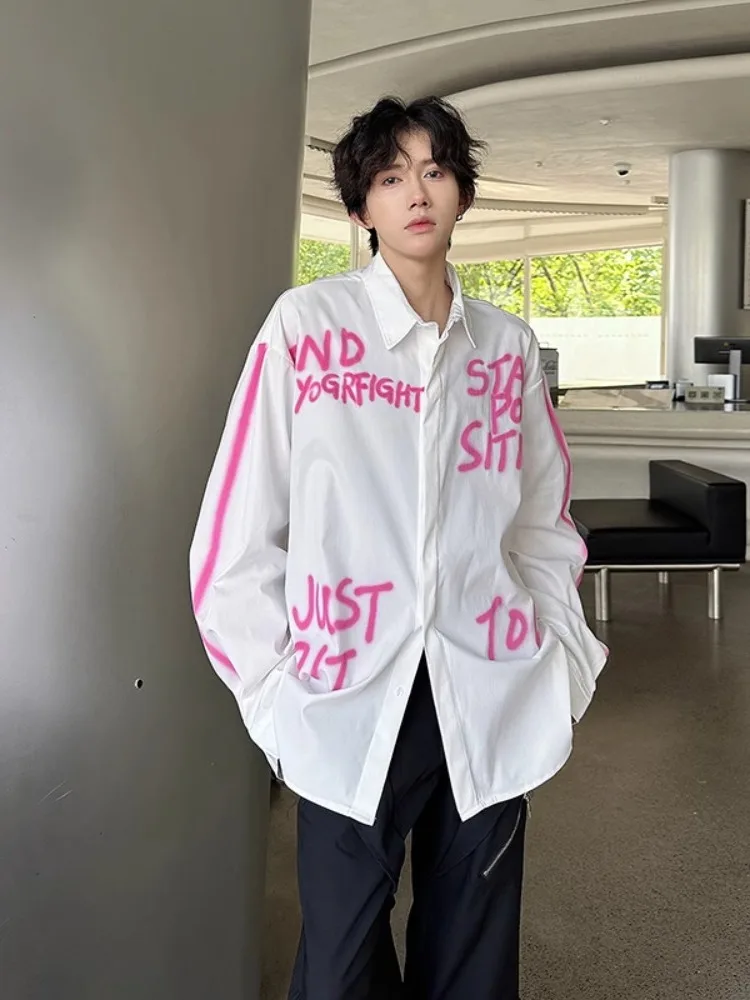 American Hand-Painted fiti Long Sve irt Men's High-End Feeling Haome k Button Design White irt Autumn Korean...
American Hand-Painted fiti Long Sve irt Men's High-End Feeling Haome k Button Design White irt Autumn Korean...