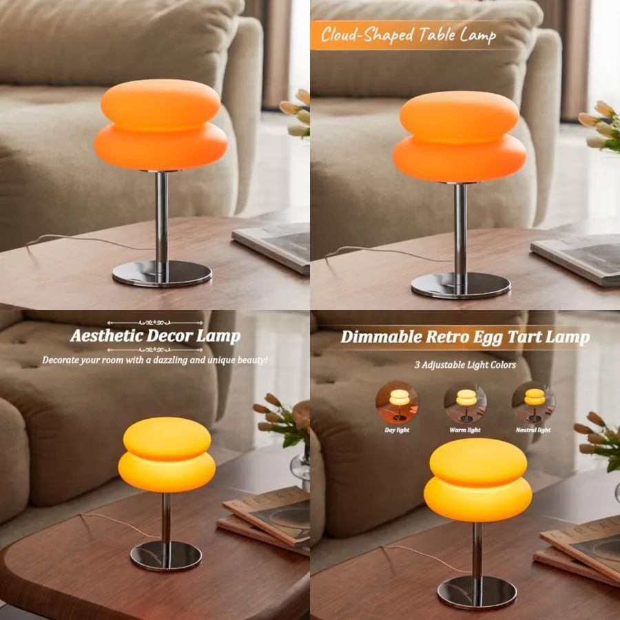 Mushroom Lamp, Mid Century Modern Lamp for Nightstand, Dimmable Retro Egg Tart Bedside Lamps, Home Decor Ambient Lighting Aesth
Mushroom Lamp, Mid Century Modern Lamp for Nightstand, Dimmable Retro Egg Tart Bedside Lamps, Home Decor Ambient Lighting Aesth