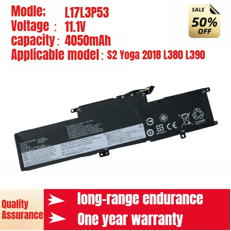 L17L3P53 Аккумулятор для ноутбука Lenovo Подходит для Lenovo Thinkpad S2 Yoga 2018 L380 L390 L17L3P53, аккумулятор 11,1 В 4050 мАч
L17L3P53 Аккумулятор для ноутбука Lenovo Подходит для Lenovo Thinkpad S2 Yoga 2018 L380 L390 L17L3P53, аккумулятор 11,1 В 4050 мАч