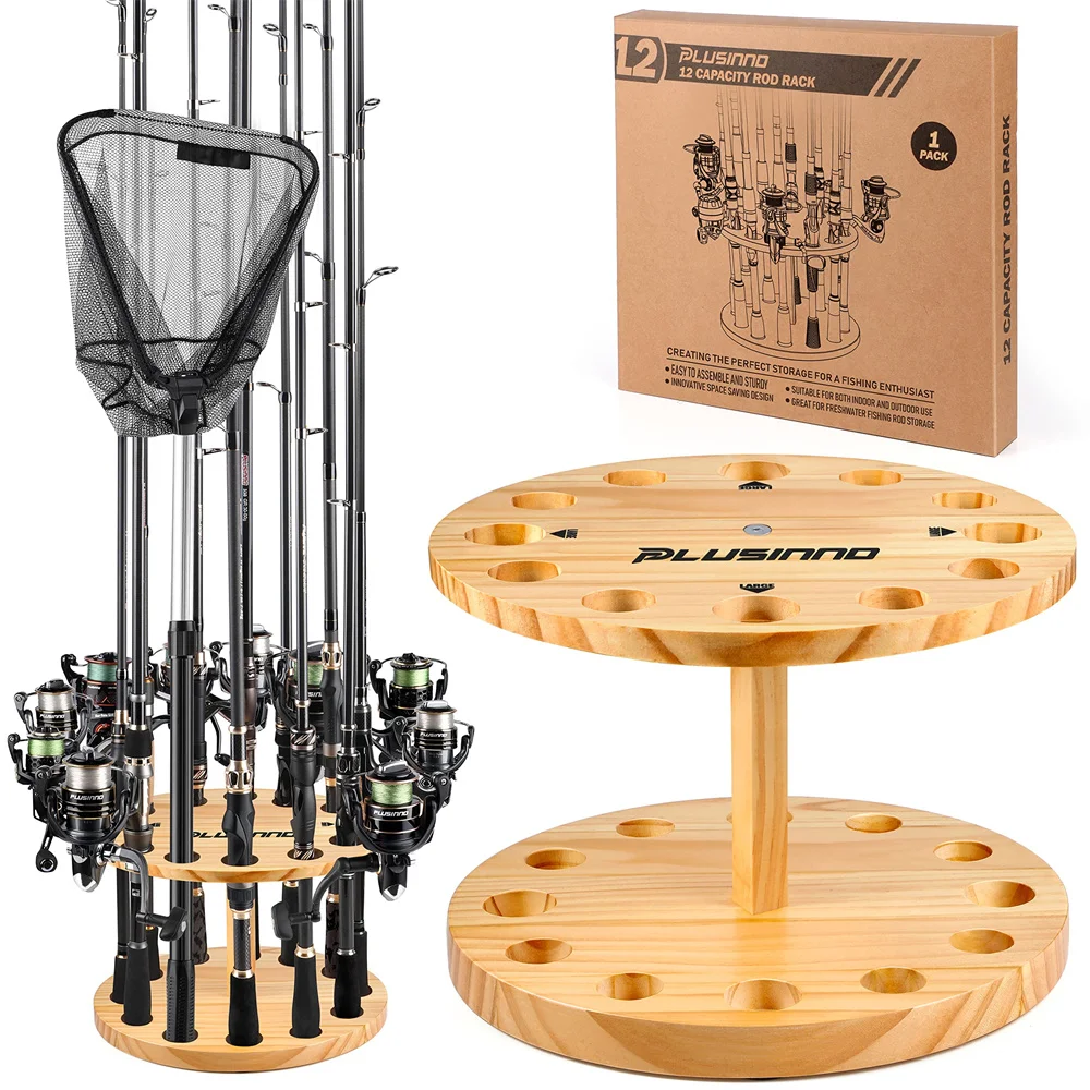 PLUSINNO V12 Wood Fishing Rod Holders for Garage Vertical Wooden Fishing Pole Rack
PLUSINNO V12 Wood Fishing Rod Holders for Garage Vertical Wooden Fishing Pole Rack