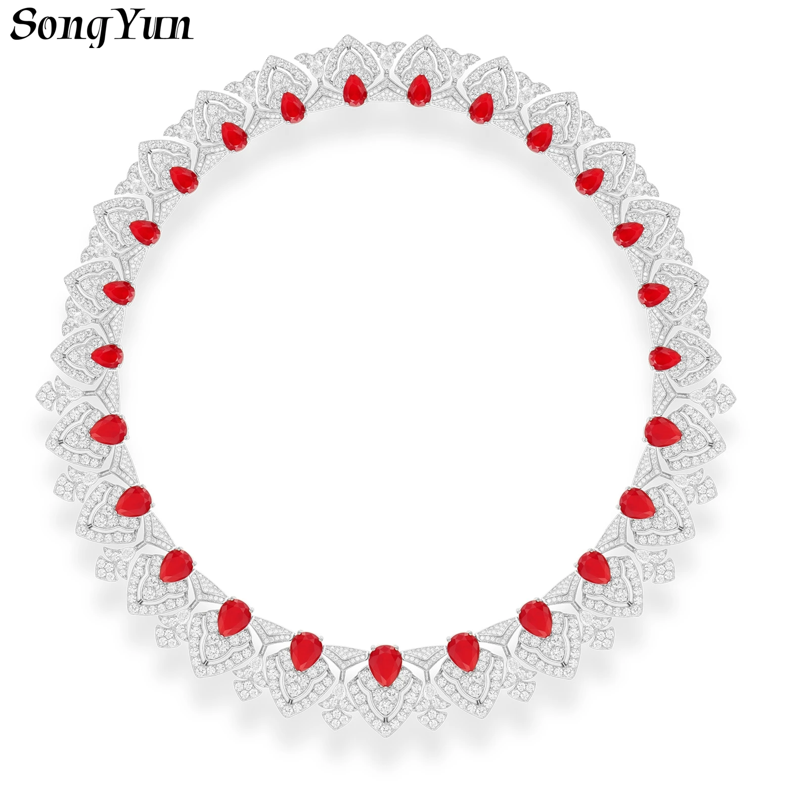 SY Luxury Jewelry Pear Shaped Red Ruby Gemstones Necklace 925 Sterling Silver Pendants Necklaces Women Evening Dress Accessory
SY Luxury Jewelry Pear Shaped Red Ruby Gemstones Necklace 925 Sterling Silver Pendants Necklaces Women Evening Dress Accessory