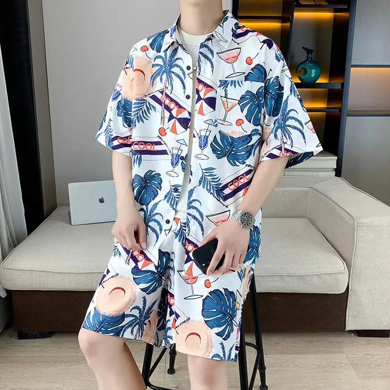 Summer New Men Sets Casual Ice silk Short Sleeve Shirts Shorts Two-Piece Suit sportswear Sports Joggers set
Summer New Men Sets Casual Ice silk Short Sleeve Shirts Shorts Two-Piece Suit sportswear Sports Joggers set